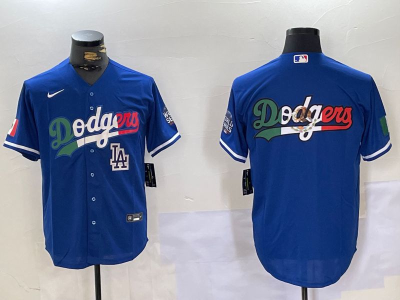 Men Los Angeles Dodgers Blank Blue Game 2024 Nike MLB Jersey style 10153